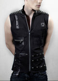 Black Denim Studded Vest
