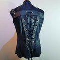 Post Apocalyptic Waxed Black Denim Vest