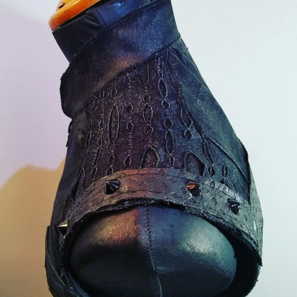Post Apocalyptic Waxed Black Denim Vest
